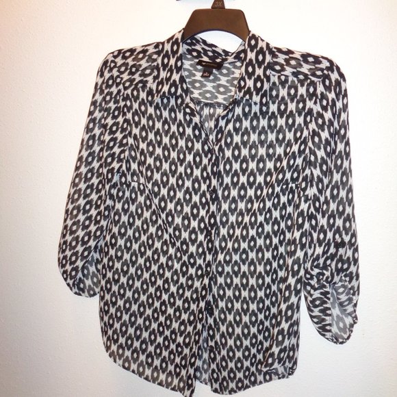 AB Studio Women's Button Front Shirt Size Large - Picture 4 of 9